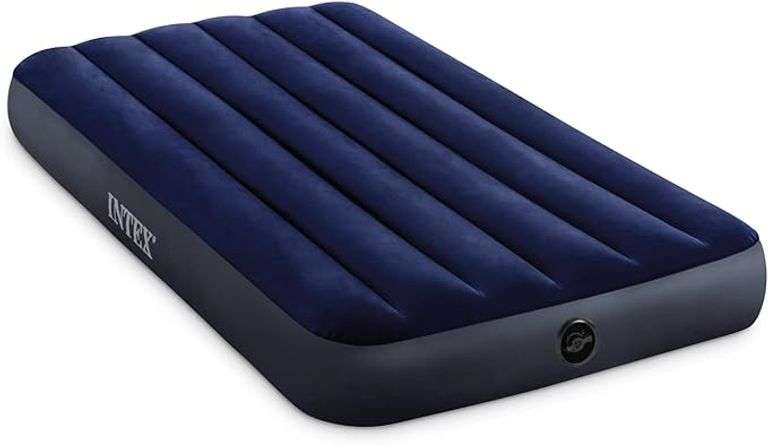 Intex 64757E Dura-Beam Standard Downy Air Mattress: Fiber-Tech - Twin Size - 10in Bed Height