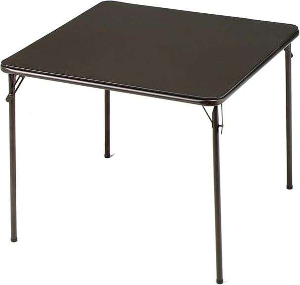 MECO Sudden Comfort Vinyl Upholstered Metal Square Folding Table