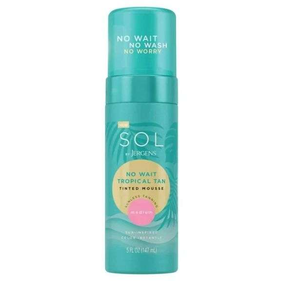 SOL by Jergens No Wait Tropical Tan Tinted Mousse Sunless Tanning - Medium 5 Oz