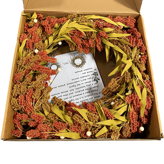 VioletEverGarden Fall Wreath for Front Door 20 Inch Autumn Wreaths Artificial Thanksgiving Wreath