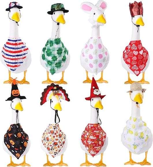 All Season Porch Goose Outfits Clothes Costume Clothing for Plastic Cement Goose Statue Patio Yard O