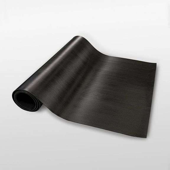 Corrugated Runner - 1/4" x 48" x 5' - Black - Rubber Floor Runner and Floor Protector