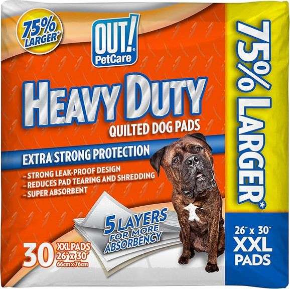 OUT! Petcare Puppy Pads XXL, Heavy Duty, Leak Proof Pee Pads for Dogs, Potty Training & Housebreakin