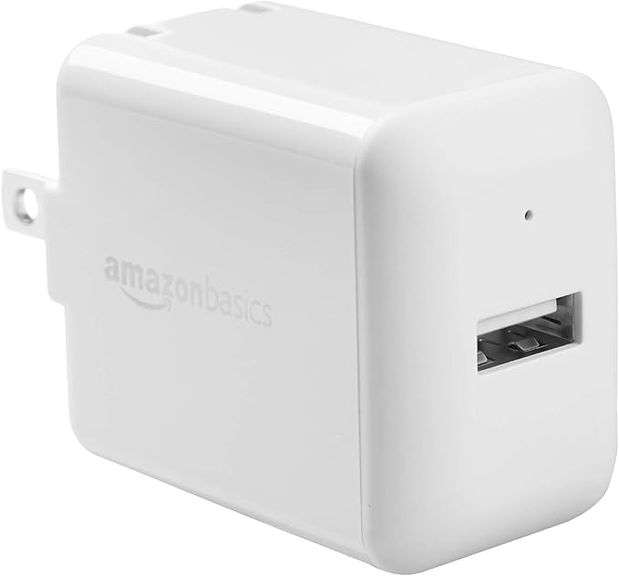 Amazon Basics 12W One-Port USB-A Wall Charger (2.4A) for Phones