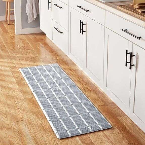 TOWN & COUNTRY BASICS Comfort Plus Windowpane Plaid Anti Fatigue Comfort Mat, Kitchen Runner Mat