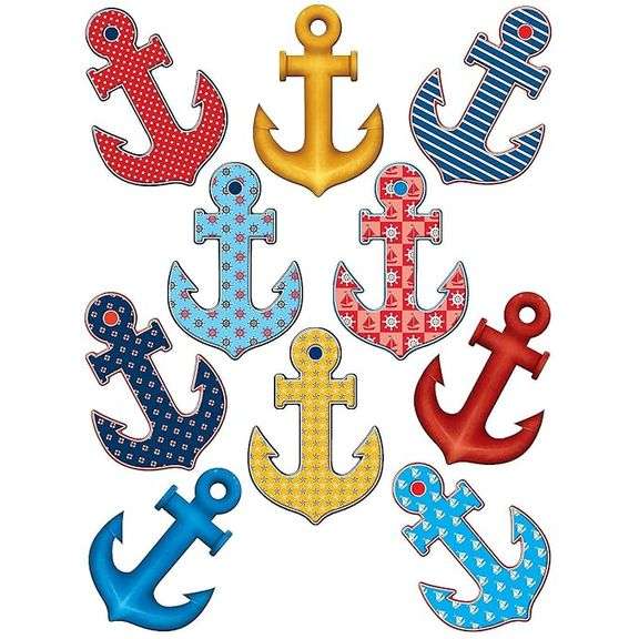 Nautical Cutouts Anchors Sailboats Accents Mini Nautical Classroom Bulletin Board Decor
