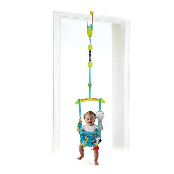 Bright Starts Bounce 'n Spring Deluxe Door Jumper for Baby with Adjustable Strap, 6 Months and Up, M