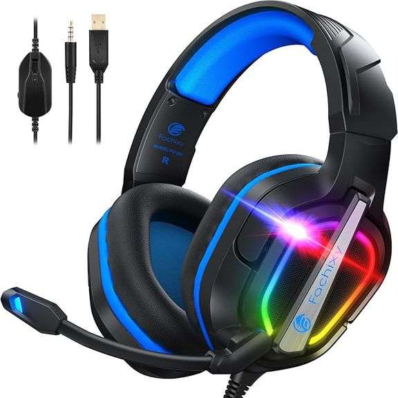 Fachixy FC200 PC Gaming Headset for PS4, PS5, Switch, Xbox One, Mac
