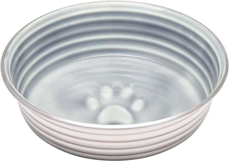 Loving Pets - Le BOL Dog Food Water Bowl Enamel Ceramic Bowl No Tip Stainless Steel Pet Bowl