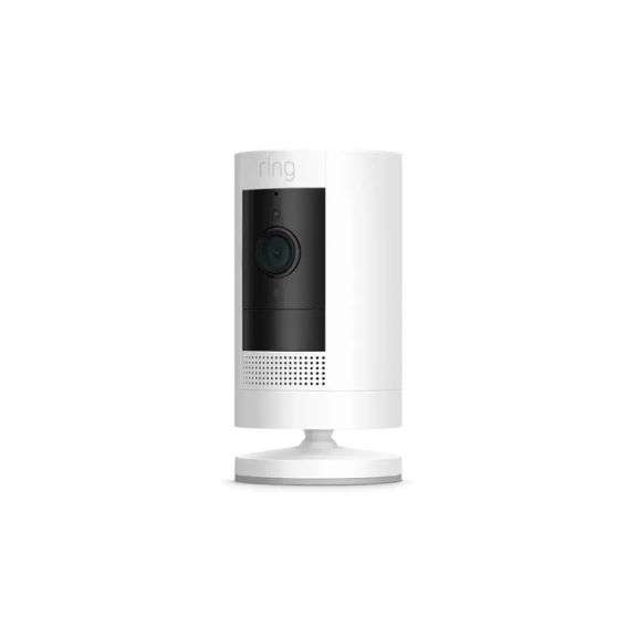Ring - Outdoor Cam (Stick Up Cam) Indoor/Outdoor Wire Free 1080p Security Camera - White