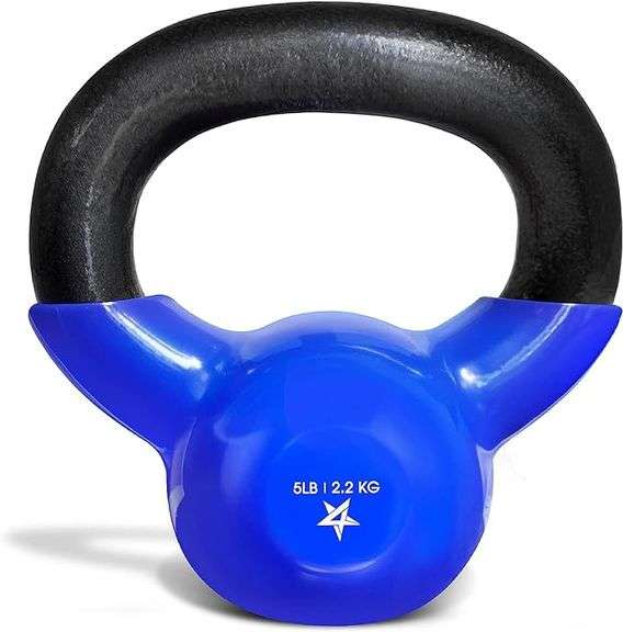 Yes4All Kettlebell, 5-100 LB Vinyl Coated Cast Iron Strength Training Kettlebells for Home Gym Exerc