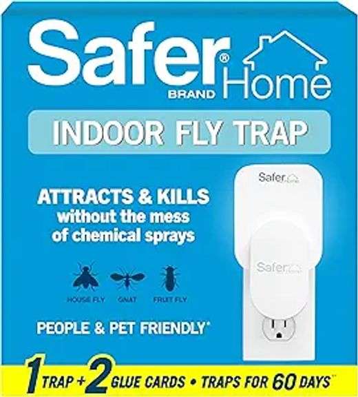Safer Home Indoor Plug-In Fly Trap - SH502 - Effective Fruit Fly Traps for Indoors