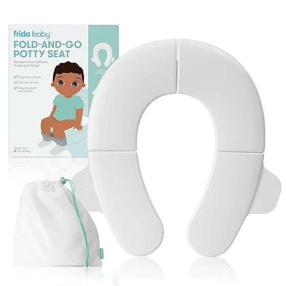 Frida Baby Fold-and-Go Portable Potty Seat for Toilet, Foldable Travel Potty Seat for Toddler