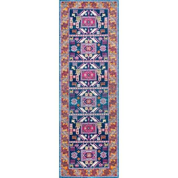nuLOOM Tribal Marisela Rug 2' 7" x 8' Navy Runner (RZBD48A-2808)