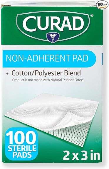 Curad Sterile Nonadherent Pad, Soft, Perforated, Absorbent, Cotton/Polyester