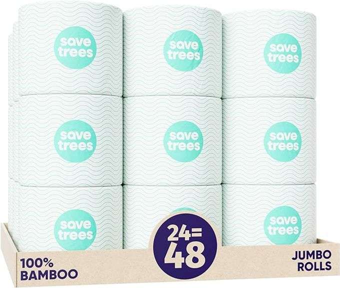 Save Trees Bamboo Toilet Paper -24 Rolls Of Septic Safe Organic Toilet Paper 3-ply, 300 Sheets Per R
