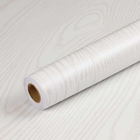 Homease White Wood Grain Contact Paper 24 x 196 in, Self-Adhesive Wallpaper Peel and Stick Removable