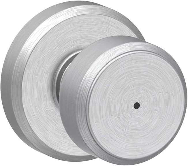 SCHLAGE F40 BWE 626 GSN Greyson Collection Bowery Privacy Lock Knob, Satin Chrome