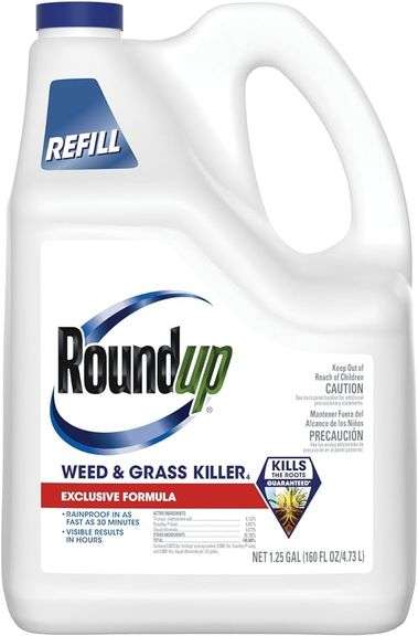 Roundup Weed & Grass Killer₄ Refill, Use in and Around Flower Beds, Trees, Driveways