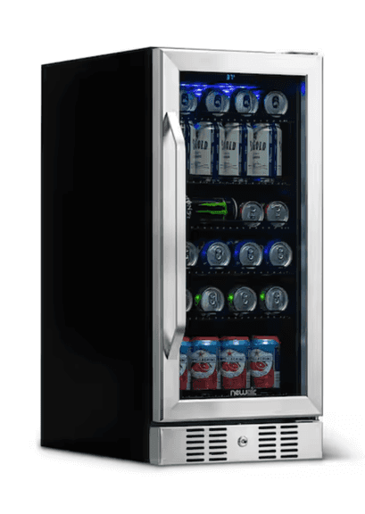 Newair 15 in. 96 (12 oz.) Can Built-In Beverage Cooler Fridge w/ Precision Temp Controls