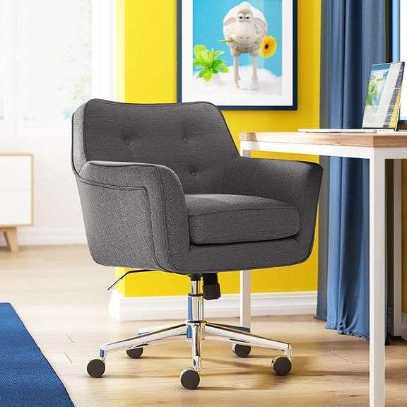 Serta Ashland Home Office Desk Chair with Button Tufted Mid-Back