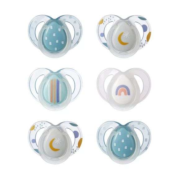 Tommee Tippee Night Pacifier 6-18 Months - 6pk