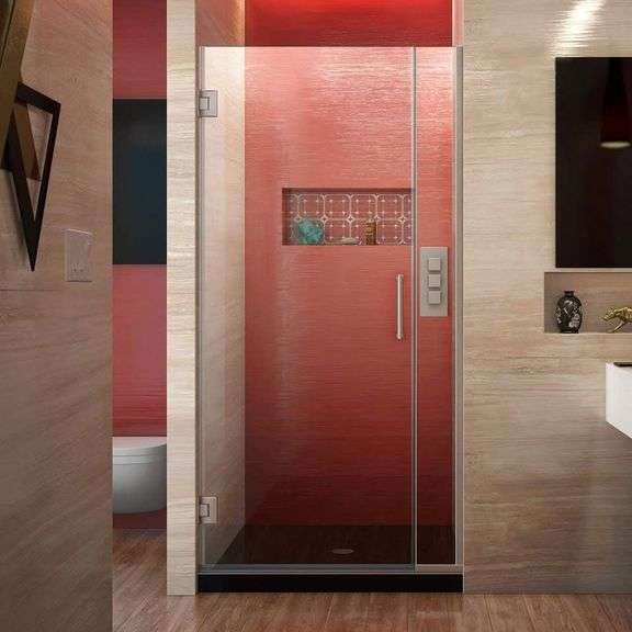 DreamLine Unidoor Plus 33 1/2 - 34 in. W x 72 in. H Frameless Hinged Shower Door (NO handle)