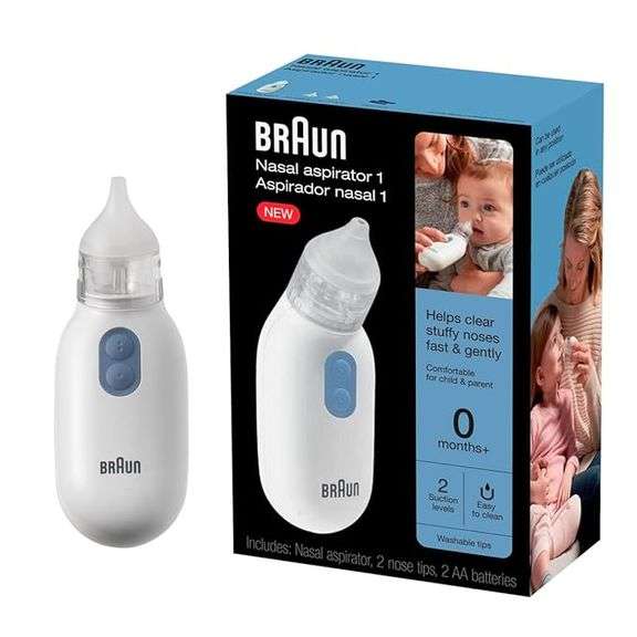 Braun Electric Nasal Aspirator - Mucus Remover, Blocked Nose Relief for Newborn