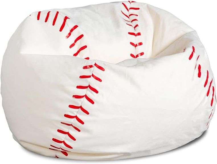 Big Joe Sports Ball Bean Bag Chair, Baseball Plush, Soft Polyester, 2.5 feet
