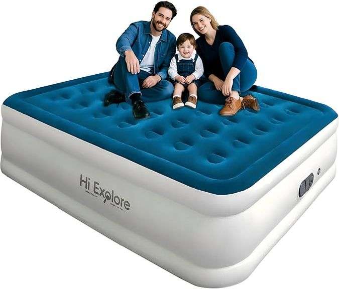 Air Mattress Queen with Built in Pump Raised, with Comfort Plush