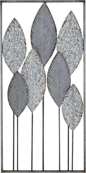Deco 79 Metal Leaf Home Wall Decor Tall Cut-Out Wall Sculpture with Intricate Laser Cut Designs, Wal