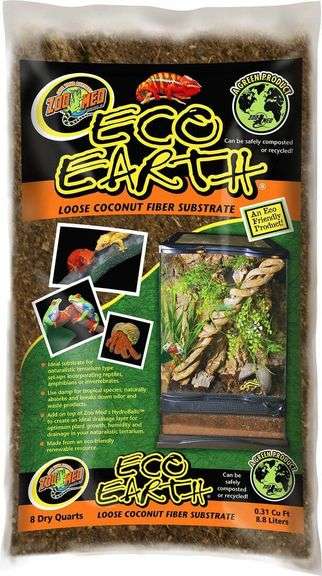 Zoo Med Eco Earth Loose Coconut Fiber Subtrate, 8 Quarts