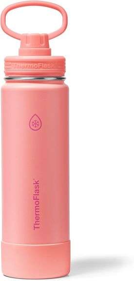 ThermoFlask 24 oz Double Wall Vacuum Insulated Stainless Steel Water Bottle with Spout Lid, Sunkisse