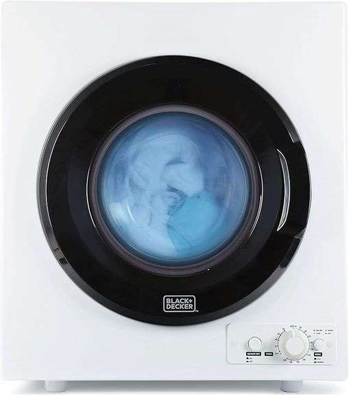 BLACK+DECKER BCED26 Compact Dryer for Standard Wall Outlet, Small, 5 Modes, Load Volume 8.8 lbs., Wh