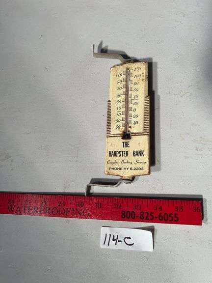 Metal Thermometer - The Harpster Bank