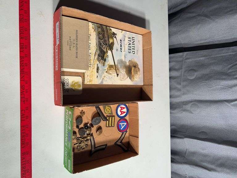 2 Boxes Old Army Memorabilia
