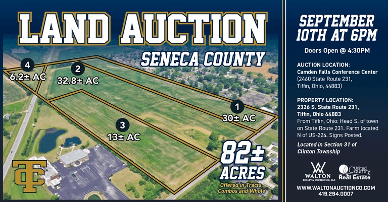 Seneca County Land Auction - Wed. Sept. 10th @ 6PM