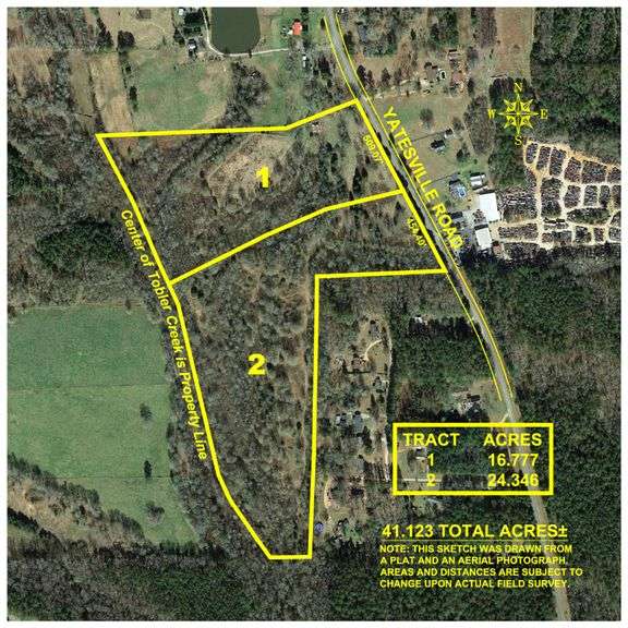 41.12 +/- Acres – The Tobler Oaks Tract - (2) Potential Homesites w/ Recreational Acreage - Offered Divided & As a Whole