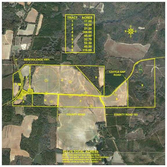 The Perryman Place - 521+/- Total Acres - Premium Row Crop Farm Offered in 9 Tracts