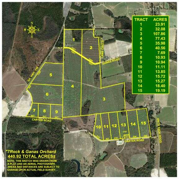 440± Acres - 7 Rock & Ganas Orchard - Exceptional Road Frontage w/ Mini-Farm Potential & Residential Lots - Irrigated Pecan Orchard with Strong Varieties