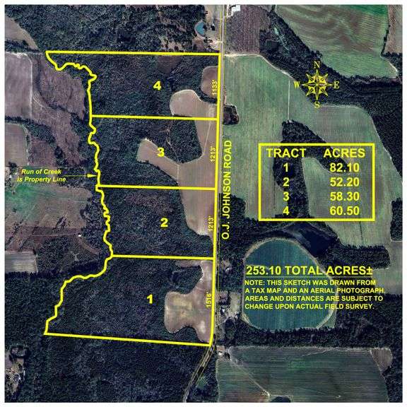 253+/- Acres - Bear Creek Farm - Sportsman’s Paradise w/ Row Crop Farmland - Premium Hunting & Creek Frontage - Offered Divided & as a whole