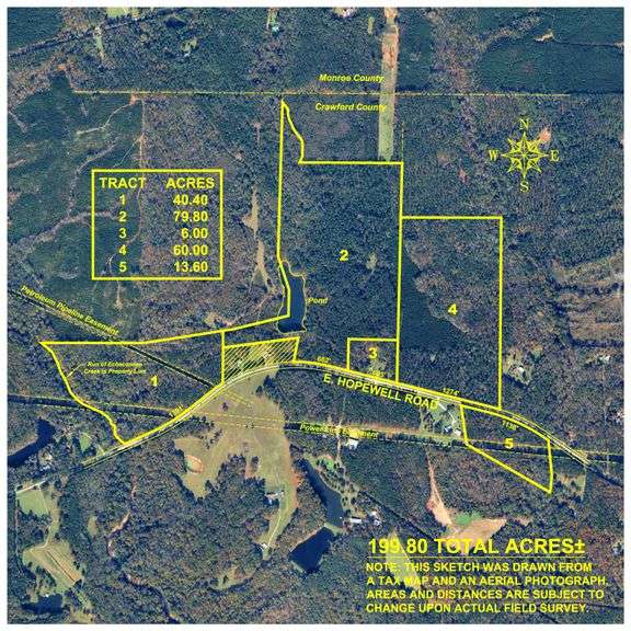 Margaret Kenworthy Estate - 199+/- Total Acres - 1,760 SF Southern Charm Home - Planted Pine, Hardwoods & Pond - Echeconnee Creek Frontage