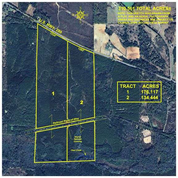 Simpson Tract - 310± Total Acres - Planted Pines & Premium Hunting - Clear Creek Frontage - Offered Divided & As A Whole