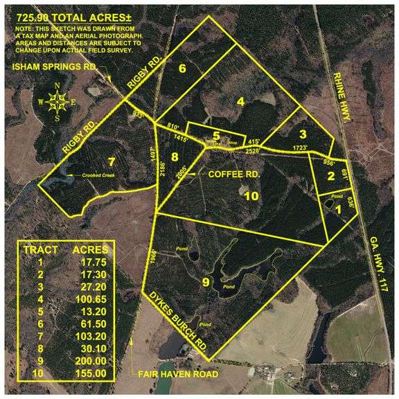 Coffee Plantation - 725± Acres - Dodge County, Georgia - Premier Recreational, Timber & Investment Property - Offered Divided & As A Whole