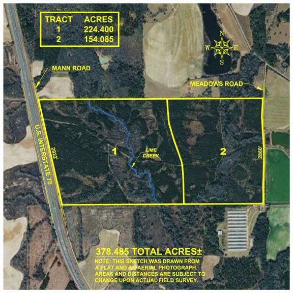 378 +/- Acres - The Lime Creek Place - (2) Prime Crisp County Recreational Tracts - Offered Divided & As a Whole