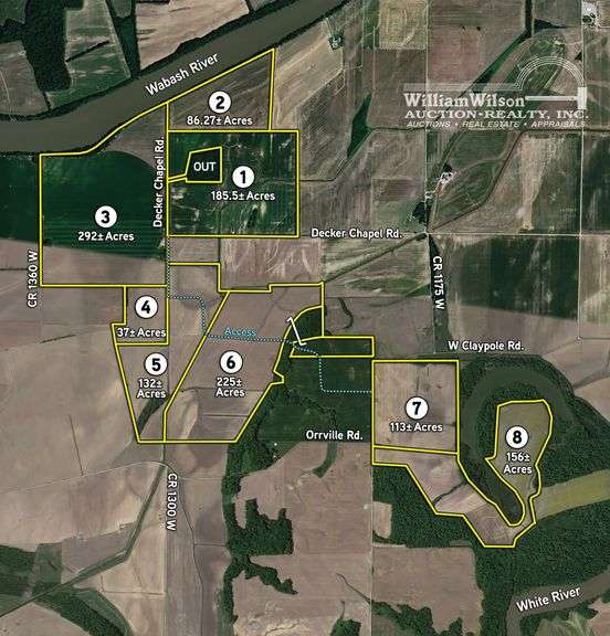 1,226 +/- AC HIGH QUALITY CROPLAND KNOX COUNTY, INDIANA